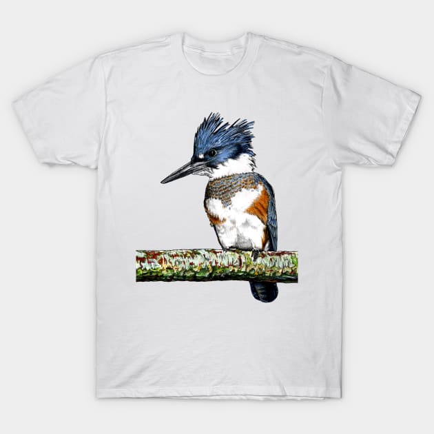 BELTED KINGFISHER T-Shirt by PaddlesworthDraws